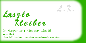 laszlo kleiber business card