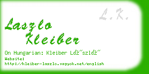 laszlo kleiber business card